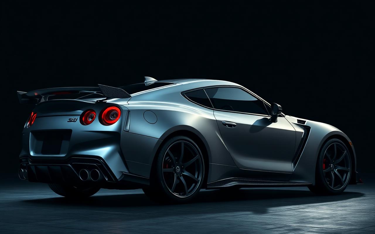 Nissan Skyline GT-R R33 side profile with carbon side skirts — CFGMOD carbon fiber and fiberglass modification