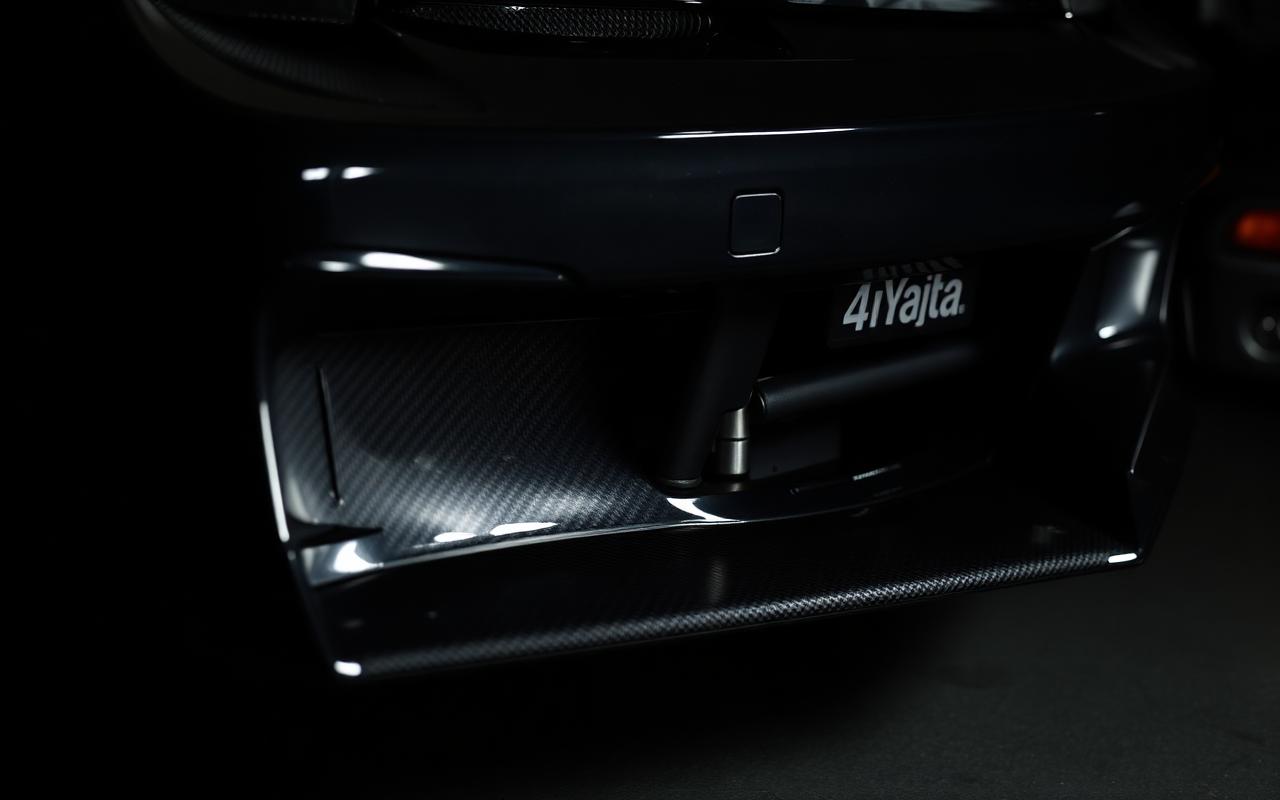 Mitsubishi FTO Galant Coupe carbon rear wing and diffuser detail — CFGMOD carbon fiber and fiberglass modification