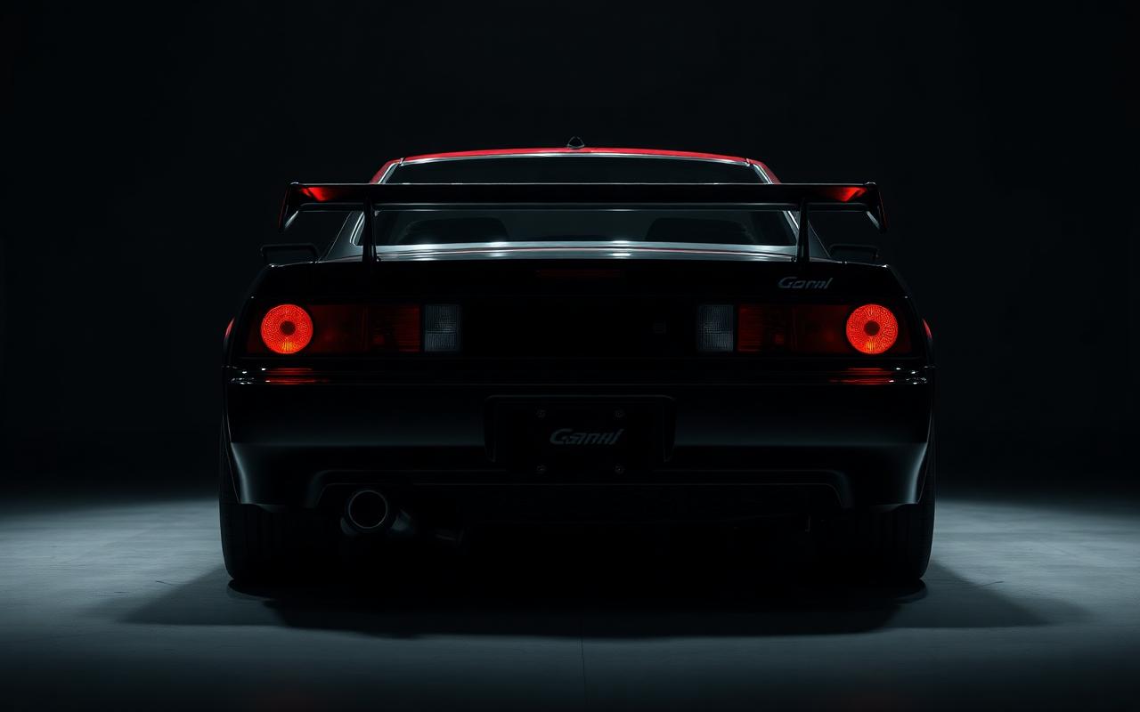 Mazda RX-8 rear three-quarter view with GT wing — CFGMOD carbon fiber and fiberglass modification