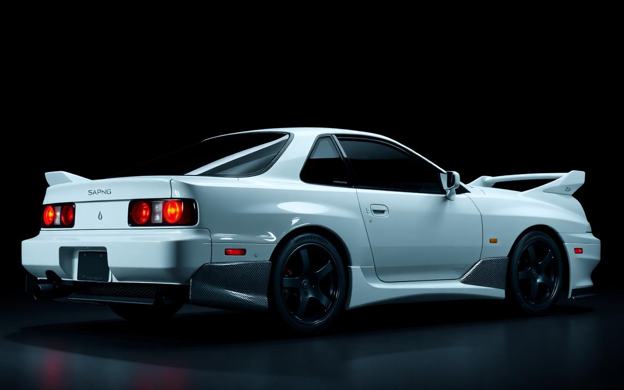 Mazda RX-8 side profile with carbon side skirts — CFGMOD carbon fiber and fiberglass modification