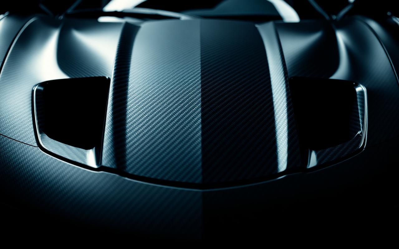 Ferrari F430 carbon fiber hood close-up — CFGMOD carbon fiber and fiberglass modification