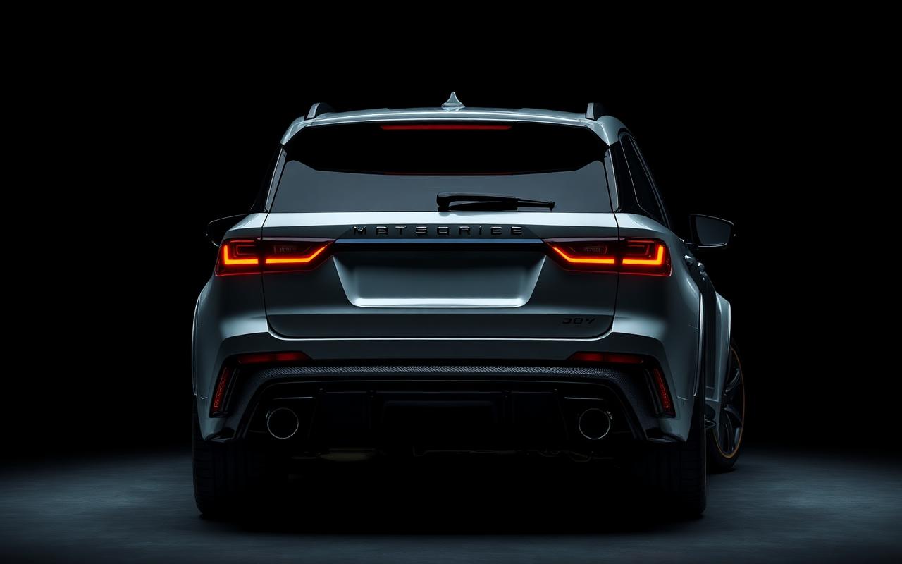 Jeep Grand Cherokee (WK2 / SRT) rear three-quarter view with GT wing — CFGMOD carbon fiber and fiberglass modification