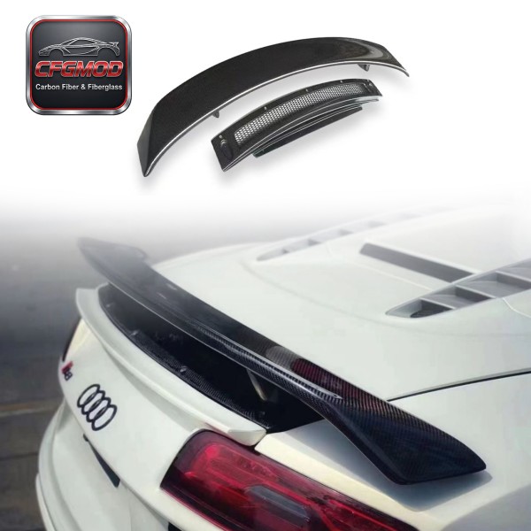 For Audi R8 2010-2015 V8 V10 Carbon Fiber Double Deck GT Style Rear Wing Spoiler