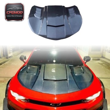 For Chevrolet Camaro 2017-2022 Vented Carbon Fiber Hood Bonnet Engine Cover Performance Style