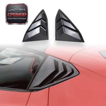 Dry Carbon Fiber Rear Window Louvers 3-Piece Vent Trim for Chevrolet Corvette C8 2020+