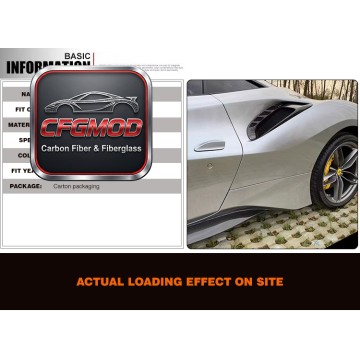 For Ferrari 488 Carbon Fiber Rear Side Air Intake Vents Side Air Vent Trim Panels For Ferrari 488 Carbon Fiber Rear Side Air Intake Vents Side Air Vent Trim Panels