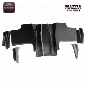 Carbon Fiber CFFor 1992-1997 RX7 FD3S RE-GT Style Rear Diffuser with Middle Blade Fin 7pcs