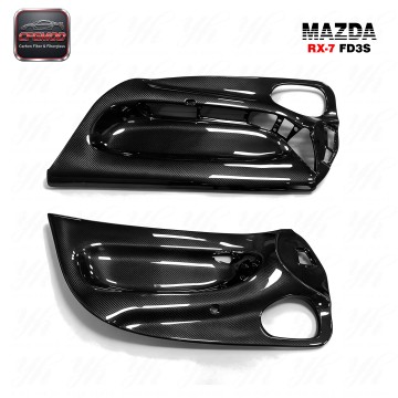 1992-1997 RX7 FD3S Inner Door RHD Panel Replacement Door Card Cover Trim 2 Pcs Carbon Fiber Black