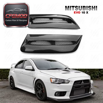 For EVO X EVO 10 OEM Type 2 Carbon Fiber Hood Vents (pair) For EVO X EVO 10 OEM Type 2 Carbon Fiber Hood Vents (pair)