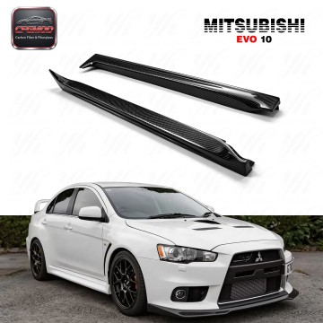 Black Carbon Fiber Sexy Style Side Skirt for Mitsubishi Lancer Evolution EVO X 10 with