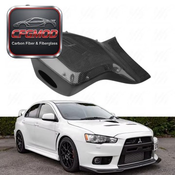 Black Car Bodykit CF Carbon Fiber H KAISAI Style Air Box Intake 08-12 Lancer Evolution X EVO 10 (NEED HKS SUCTION KIT)
