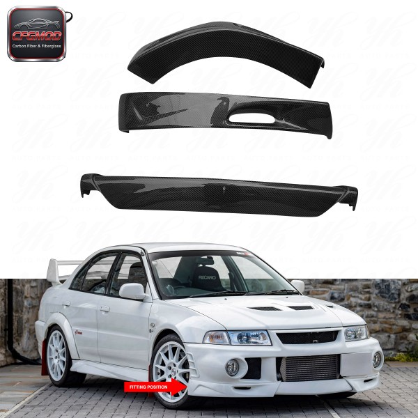 For Car Front Lip (3pcs) for Evolution Evo 6 Limited Edition Extreme Style Carbon Fiber and Glass Fiber