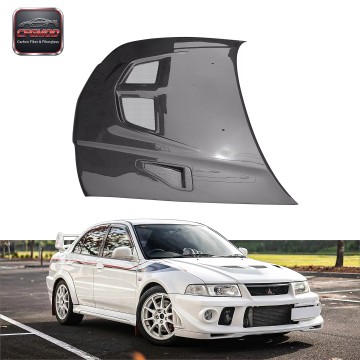 New High Quality Black 3K Twill Weave Carbon Fiber Bonnet for EVO 5 6 with
