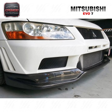 Evo 7 Carbon Fiber Front Lip-Black Polished Glossy Finish