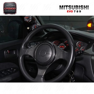 For Evolution EVO 7 8 9 Carbon Fiber STEERING WHEEL COVER CF