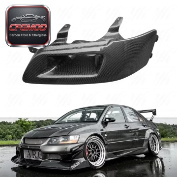 3K Twill Carbon Fiber LHS Headlight Air Intake Duct Replacement for Mitsubishi Lancer Evolution EVO 7 8 9 CT9A Tuning