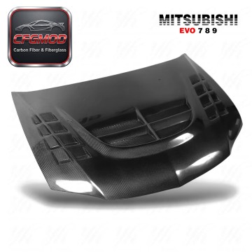 Carbon Fiber EVOLUTION EVO 8 9 VC Style Vented Hood CF Carbon Fiber EVOLUTION EVO 8 9 VC Style Vented Hood CF