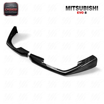 For 2003-2005 Lancer Evolution EVO 8 JP Style Carbon Fiber CF Front Bumper Lip Splitter Valance 2 Pcs
