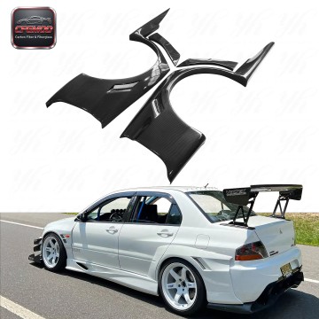 Black Right Full Set Carbon Fiber Rear Over Fender Wing for Mitsubishi Lancer Evolution EVO 8 9 VTX Cyber VC Black Right Full Set Carbon Fiber Rear Over Fender Wing for Mitsubishi Lancer Evolution EVO 8 9 VTX Cyber VC