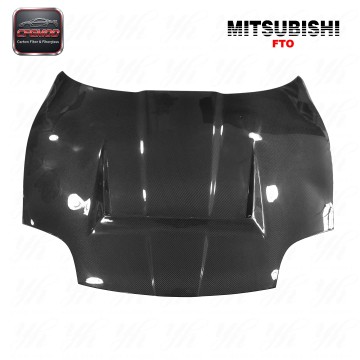 Creative Hood Bonnet for Carbon Fiber 1995-2000 Mitsubishi FTO with Black Finish