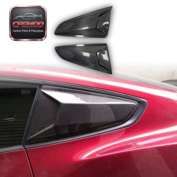 Carbon Fiber R Design Rear Side Window Louver Shutter Cover for Ford Mustang 2015-2023 Accessories