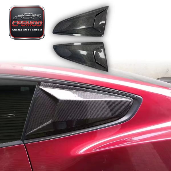 Carbon Fiber R Design Rear Side Window Louver Shutter Cover for Ford Mustang 2015-2023 Accessories