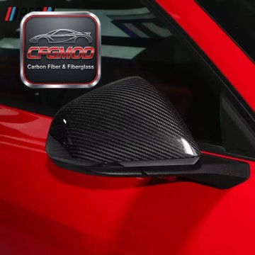 Dry Carbon Fiber Add-on Rearview Mirror Covers Caps for 2015-2023 Ford Mustang Tuning Parts
