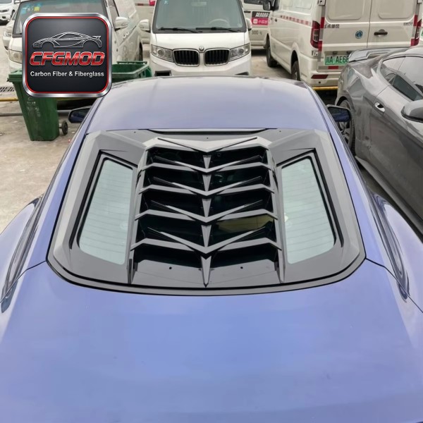 Gloss Black ABS Rear Windshield Louver Sun Shade Cover for 2015-2023 Ford Mustang Tuning Parts
