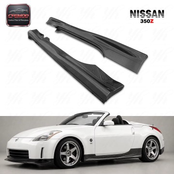 Car Styling CF Carbon Fiber Bodykit for 2002-2008 350Z Z33 Fairlady Z33 350Z NI Version 1&2 Black Side Skirts