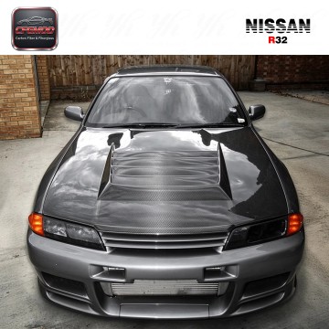 Skyline R32 GTR BN Carbon Fiber Hood-3K Twill Weave Lightweight Perfect Fitment High Quality Remanufactured