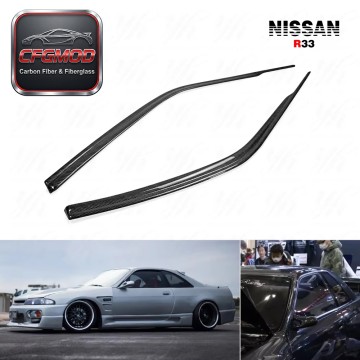 Carbon Fiber RAIN Wind Deflector Sheltor Lever VISOR 2 Pcs Fit for Carbon Fiber 1995-1998 Skyline R33 GTR GTS