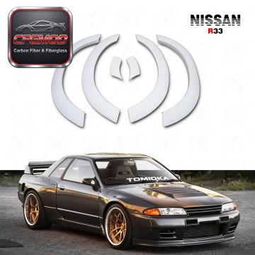 Car Styling CF Carbon Fiber Eyebrow Wheel Arches Extension 6pcs for Skyline R33 GTS/GTR CF NI 400R Style