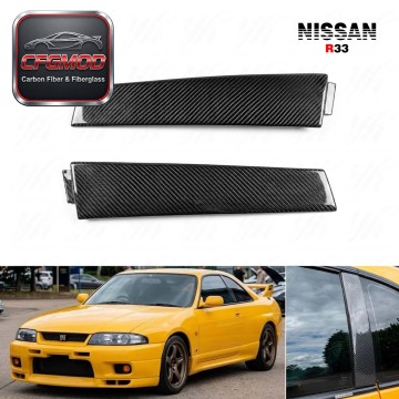 Carbon Fiber CF B-Pillar Cover for Skyline R33 GTR GTS B Pillar Cover Trim