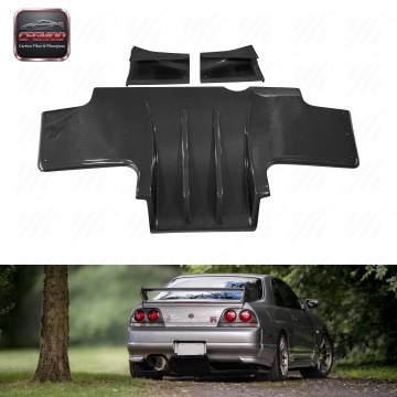 Auto Bodykit FRP Glass Fiber Rear Diffuser Full Set 5pcs Metal Fitting Kit Accessories 1995-1998 Skyline R33 GTR Black High