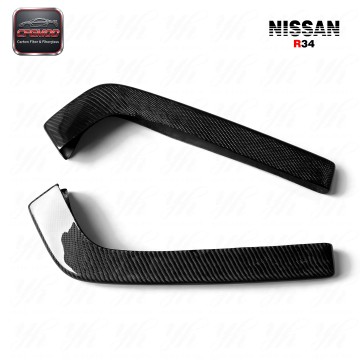 High Quality Black for 1999-2002 Skyline R34 GTR Nism NI Style Carbon Fiber Rear Spats 100% Fitment