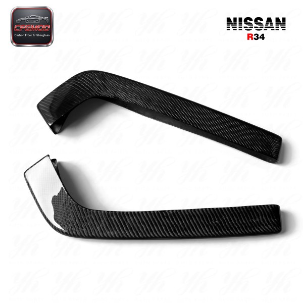 High Quality Black for 1999-2002 Skyline R34 GTR Nism NI Style Carbon Fiber Rear Spats 100% Fitment