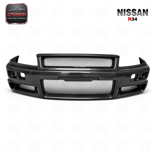 Completely Upgraded and Modified for Skyline R34 GTR Carbon Fiber Front Bumper Completely Upgraded and Modified for Skyline R34 GTR Carbon Fiber Front Bumper