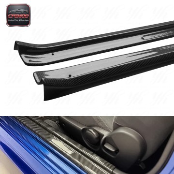 SKYLINE BNR34 R34 GTT GTR Door Sill Plate Kick Panel Kits with Carbon Fiber Black