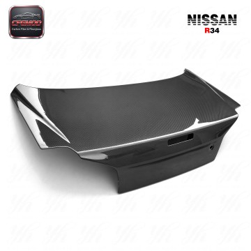 OEM Style Rear Trunk Bootlid Tailgate Break Light Lamp Cutout for 1999-2002 for Skyline R34 GT-R Black