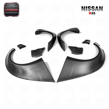 For 08-14 Skyline R35 GTR GTR35 Liberty Walk Style 8 PCS Glass Fiber Front & Rear Fender