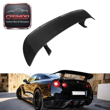 For 2008-2014 Nissan GT-R (R35) Rear Single Carbon Fiber Wing High Polished Glossy Finish 165CM For 2008-2014 Nissan GT-R (R35) Rear Single Carbon Fiber Wing High Polished Glossy Finish 165CM