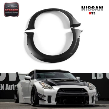 For R35 WALD REAR FENDER FLARE Carbon CF