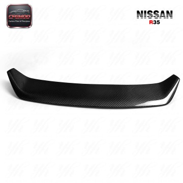 For Skyline R35 GTR Rear Trunk Boot Lip Spoiler Wing WD Wald Style Carbon Fiber