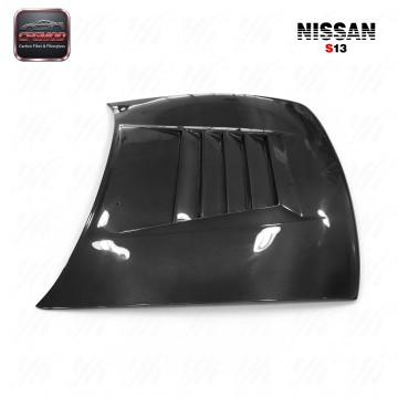 New White/Black Carbon Fiber Gel Coat Screw-On Hood/Bonnet for Nissan PS13 S13 Silvia NI with Excellent Fitment