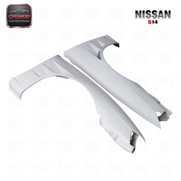 Glass Fiber Front Fenders (Pair) for 200SX S14 Zenki BN-Sports Style +30mm FRP Car Fenders