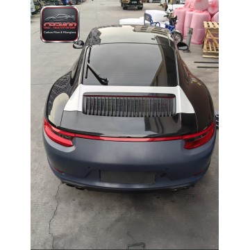 991.2 Style Carbon Fiber Engine Rear Lid Grille with LED Light for Porsche 911 991.1 Upgrade Rear Decklid Tuning Parts