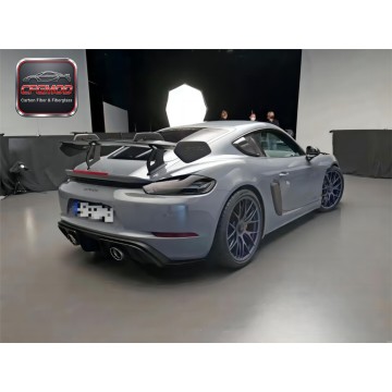 GT4 RS Style Carbon Fiber Rear Wing Spoiler for Porsche 987 981 718 Boxster Cayman Trunk Decklid Tuning Parts