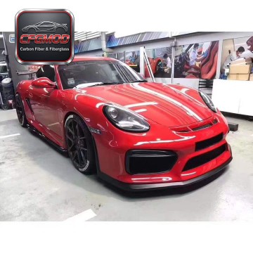 GT4 Style Carbon Fiber and Primer Body Kit Front Bumper Rear Diffuser Wing for Porsche 987 Cayman Boxster Tuning Parts