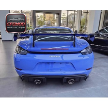 GT4 Style Dry Carbon Fiber Rear Lip Diffuser for 2016+ Porsche 718 Cayman Boxster Rear Bumper Splitter Tuning Parts