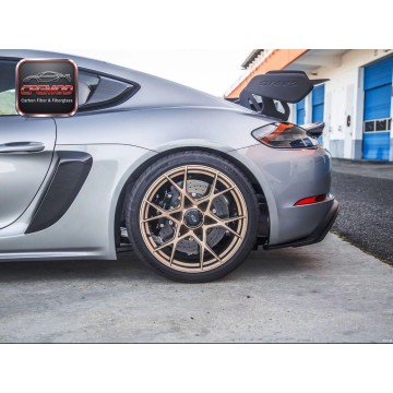 GT4 RS Style Dry Carbon Fiber Rear Quarter Window Louvers Air Vents for Porsche 718 Cayman Side Window Scoops Tuning Parts
